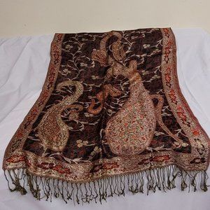Pashmina-style Shawl with Paisley and Floral Pattern